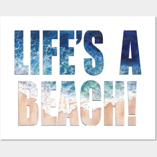Word Art LIFE'S A BEACH from watercolor painting Posters and Art